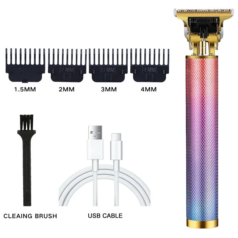 2025 New Vintage Electric Hair Trimmer for Men - Portable USB Fast Charging Precision Cutting Hairdressing Clipper Grooming Kit