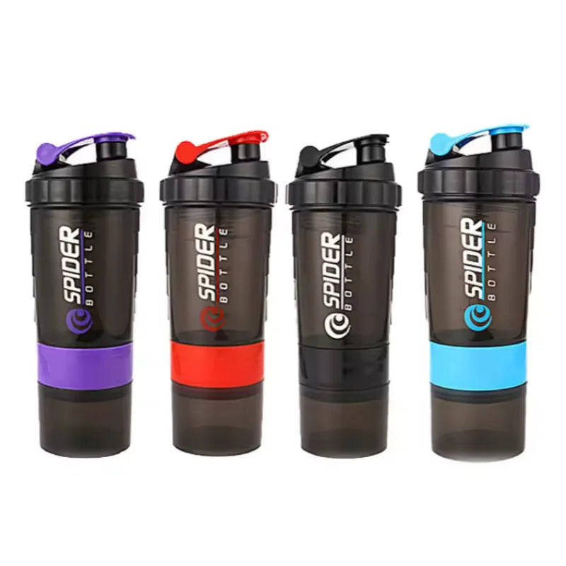 500ML Shaker Cups Portable Protein Powder Shaker Water Bottles Outdoor Sports Milkshake Kettle Gym Fitness Mixing Shake Cup