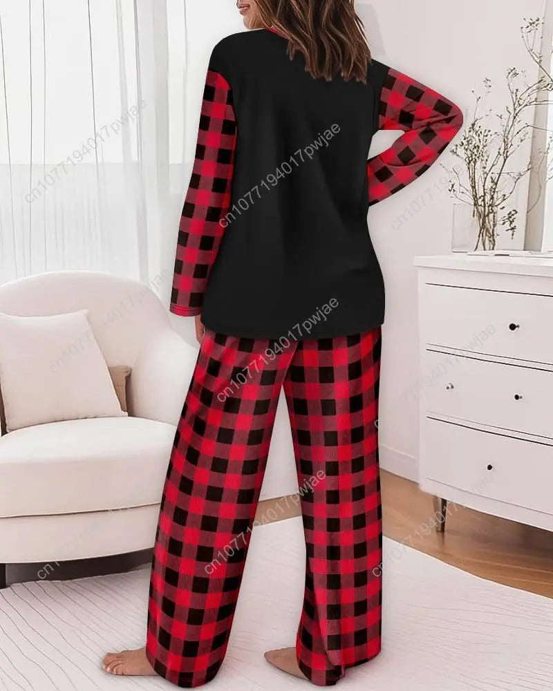 CHICME Womens Pajamas Sets 2 Piece Long Sleeve Lounge Set 2025 Loose Pants Pj Sets Loungewear with Pockets