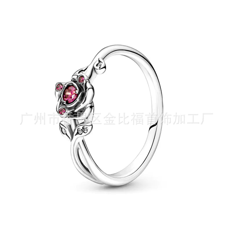 Pandora S925 Pink Diamond Heart Rose Gold Ring