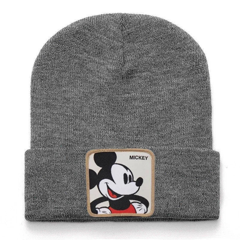 Disney Mickey Mouse Knitting Beanies Hat Men Women Anime Quality Cap Cute Casual Warm Fashion Versatile Cold Cap for Women Hats