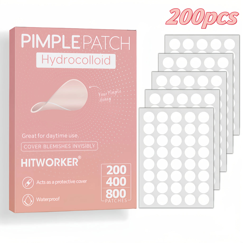 200/400/800-count packs of invisible acne patches. Covers pimples and blemishes. Gentle and non-irritating.