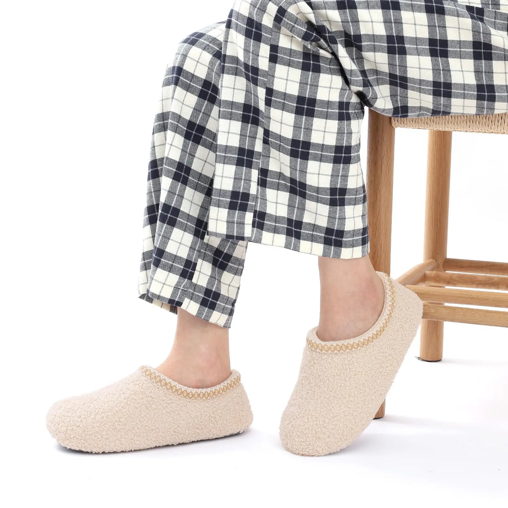 Gacimy Fur House Slippers For Women Soft Memory Foam Flat Slides Winter Warm Teddy Fleece Lady Bedroom Shoes Fluffy Sock Slipper