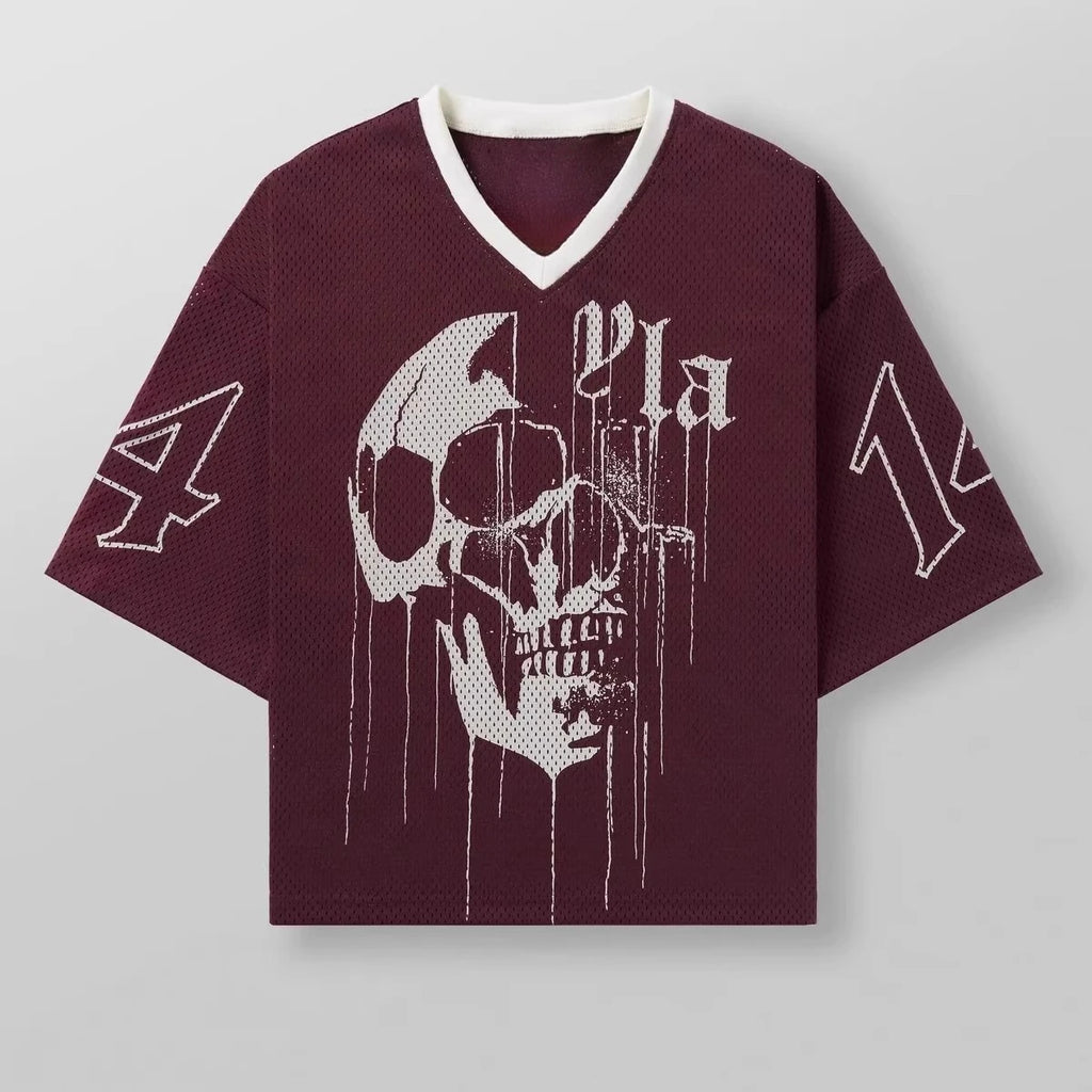 American Trendy Brand YOUNGLA Skull 3D Printed Sports T-shirt European and American Fitness Running Breathable Short-sleeved Top