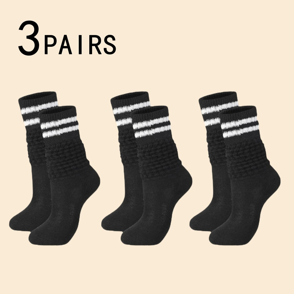 Women’s Ski Socks,Sports Socks Slouch Socks Black, White & Gray — Comfortable, Breathable, Moisture-Wicking, and Sweat-Absorbing