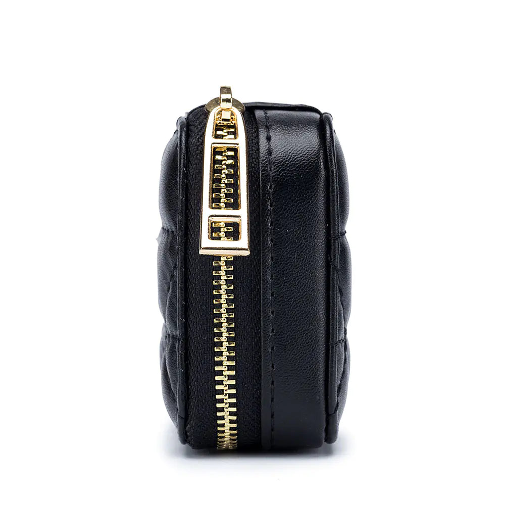 Fashionable Leather Earphone Bag with Mini Cosmetic Purse