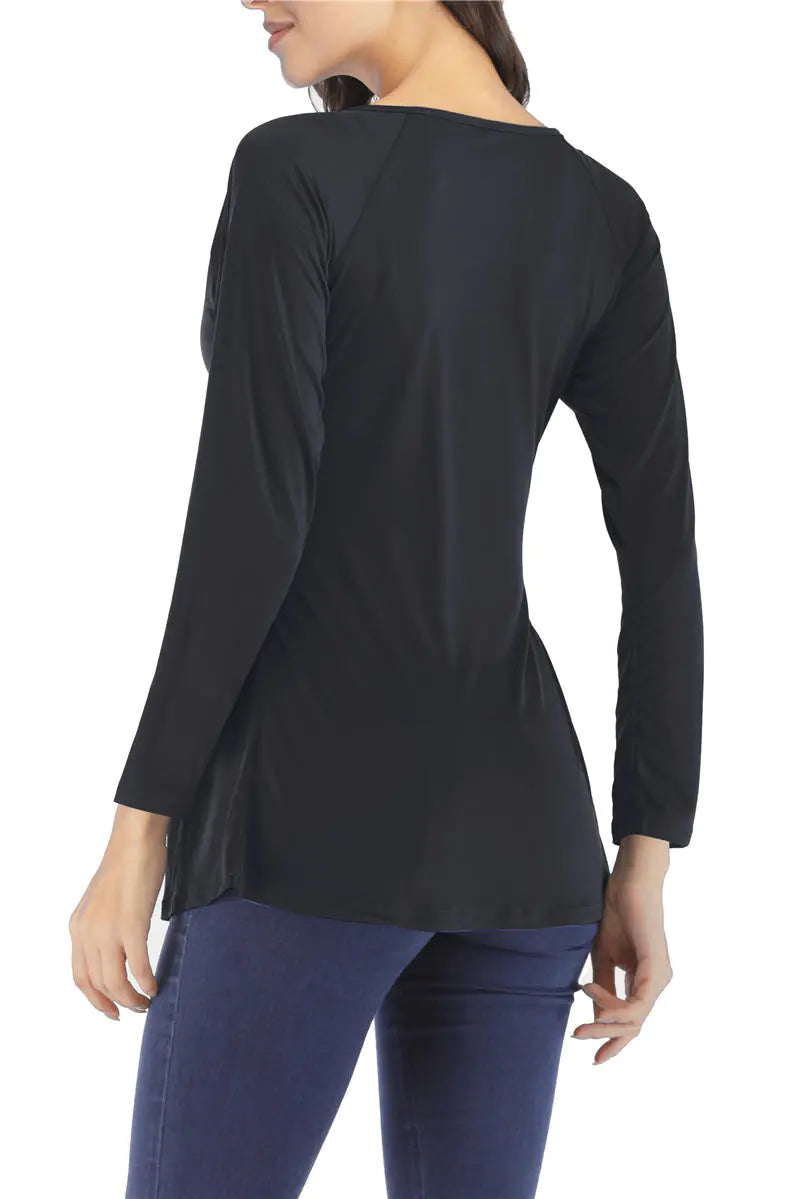 Women's Long Sleeve Dress Shirt and T-Shirt Combo