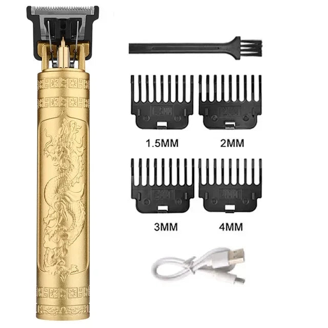 Vintage T9 Electric Hair Clipper Professional Beard Trimmer & Body Haircut Tool for Men Barber Quality Grooming Kit