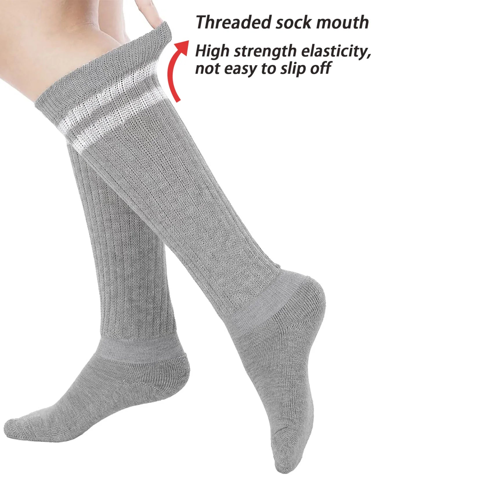 Women’s Ski Socks,Sports Socks Slouch Socks Black, White & Gray — Comfortable, Breathable, Moisture-Wicking, and Sweat-Absorbing