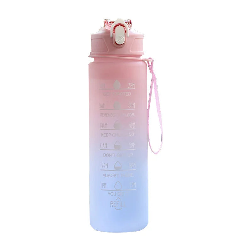 750ML Sports Water Bottle with Time Marker Leak-proof Cup Motivational Portable Water bottle for Outdoor Sport Fitness BPA Free