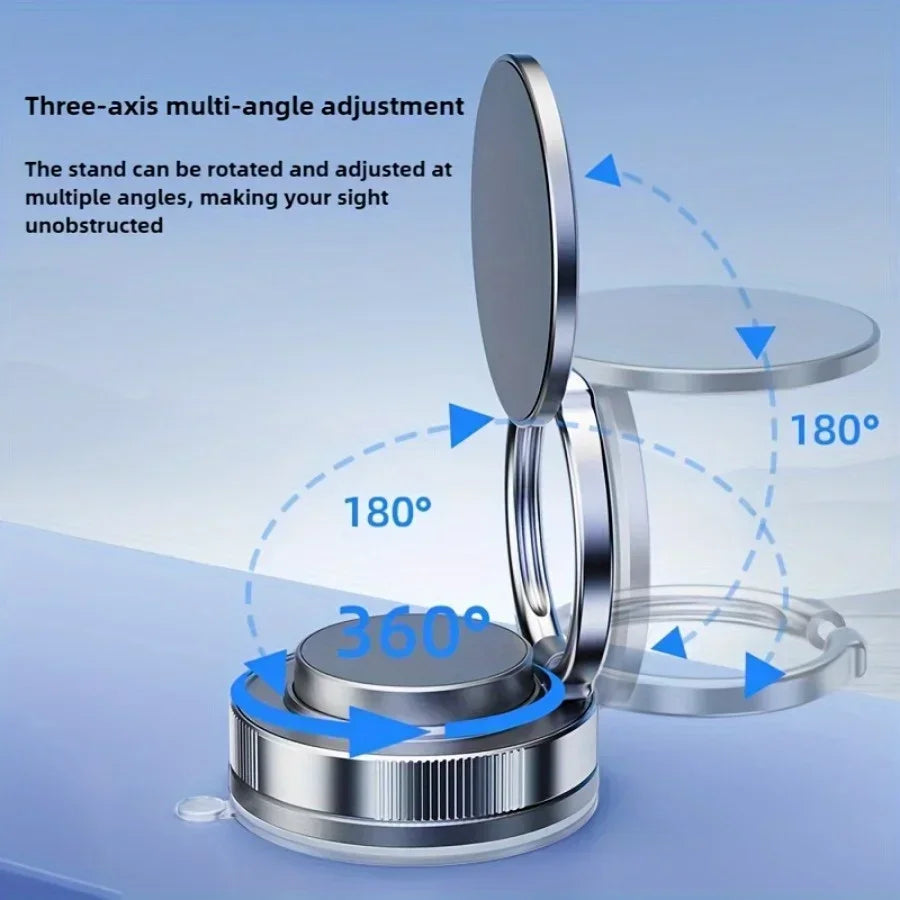 Upgraded 360°Vacuum Magnetic Phone Holder, Magnetic Car Phone Mount, Hands-Free Suction Cup Phone Holder for Car/Gym/Mirror