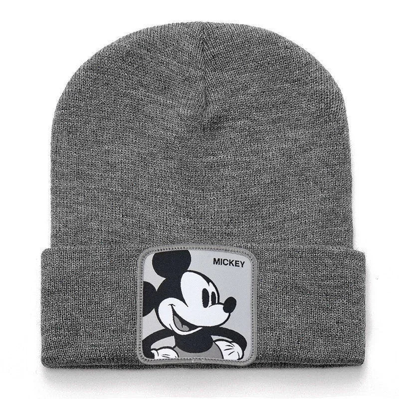 Disney Mickey Mouse Knitting Beanies Hat Men Women Anime Quality Cap Cute Casual Warm Fashion Versatile Cold Cap for Women Hats