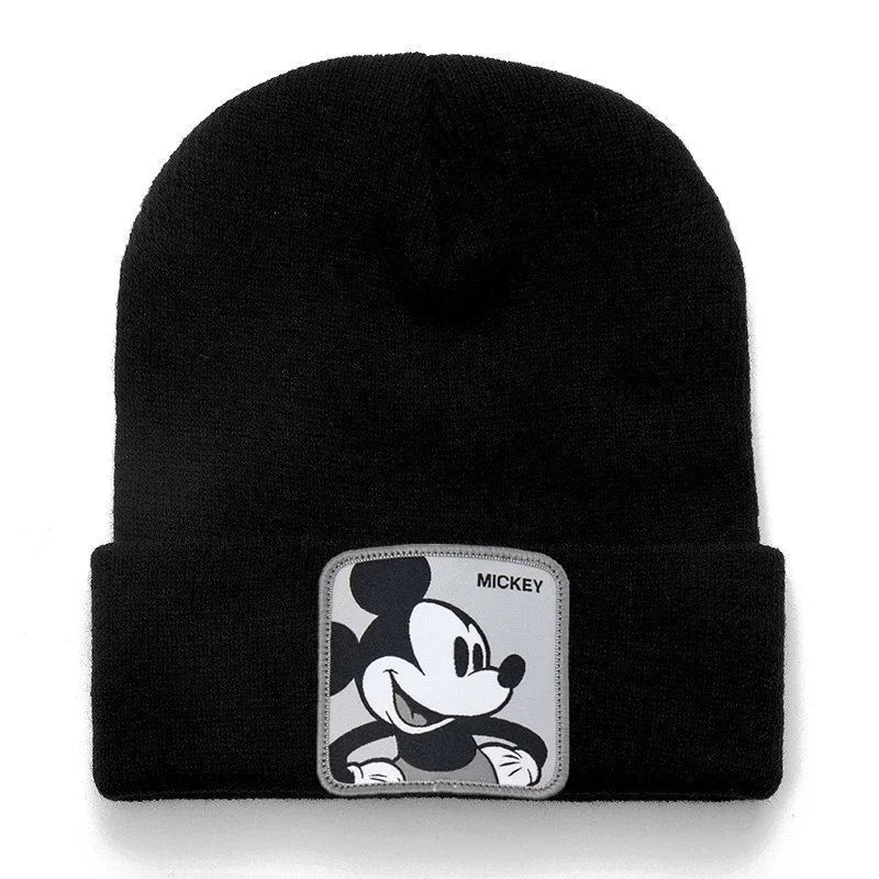 Disney Mickey Mouse Knitting Beanies Hat Men Women Anime Quality Cap Cute Casual Warm Fashion Versatile Cold Cap for Women Hats