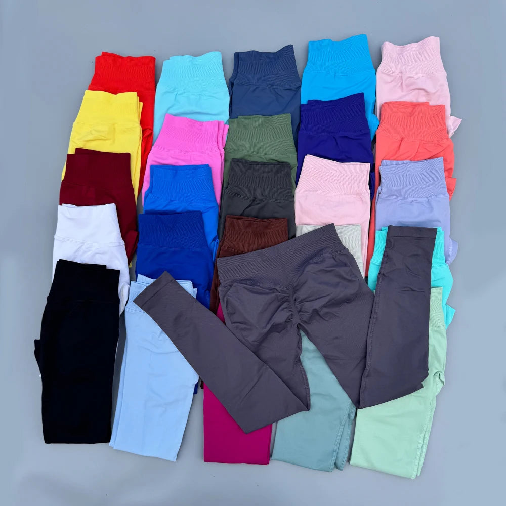 Impact Leggings Women Seamless  Low Ribbed Band Sports Yoga PantsGym clothes Fitness Workout wear Scrunch Bum Tights