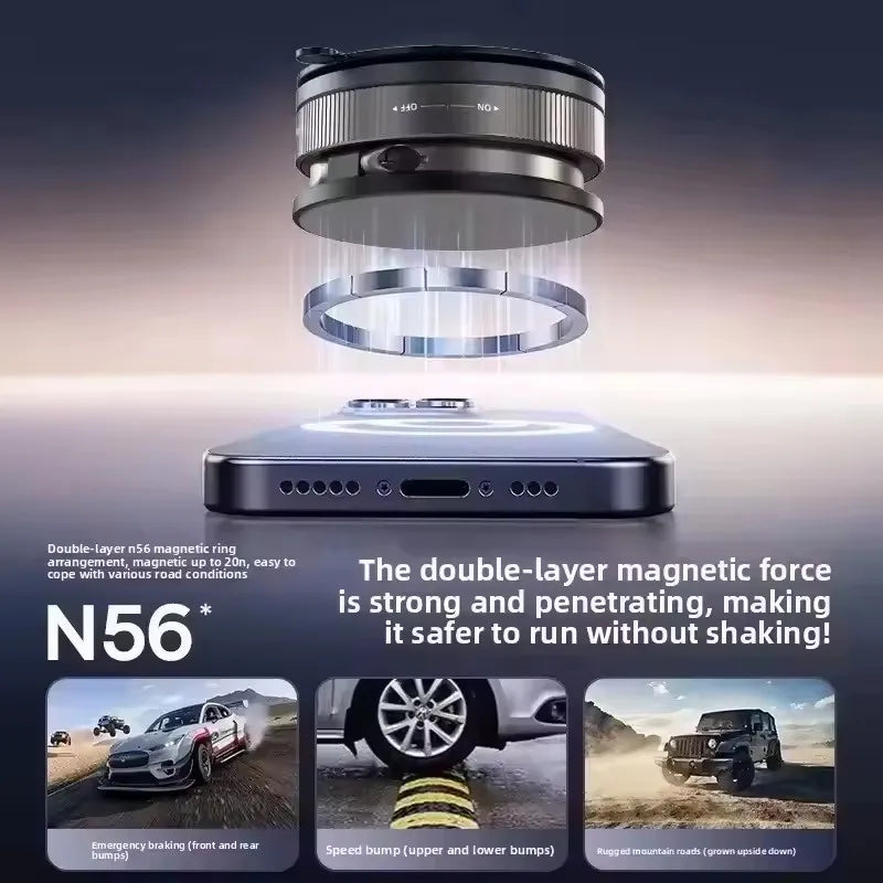 T30 Vacuum Magnetic Phone Holder Stand, for  Suction Cup Phone MountAdjustable Swivel Lock, for Your Car/Gym/Mirror