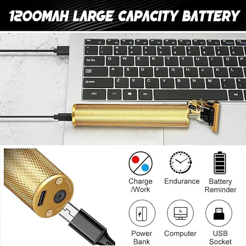 Vintage T9 Electric Hair Clipper Professional Beard Trimmer & Body Haircut Tool for Men Barber Quality Grooming Kit