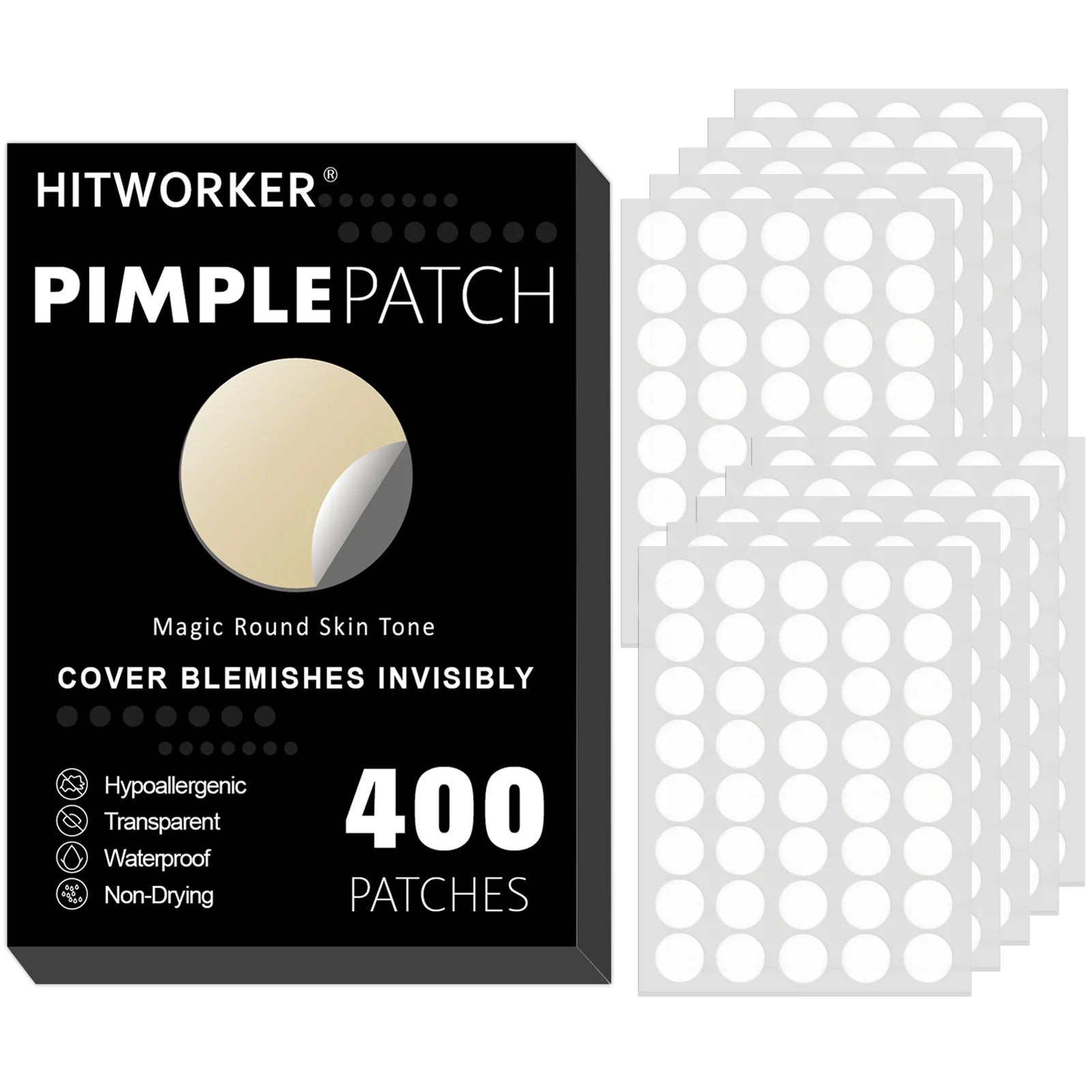 400Count Acne Patch, Covers Pimple And Acne, Acne Pimple Patch for Covering Zits And Blemishes, Spot Stickers for Face And Skin