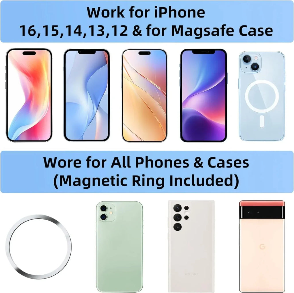 Upgraded 360°Vacuum Magnetic Phone Holder, Magnetic Car Phone Mount, Hands-Free Suction Cup Phone Holder for Car/Gym/Mirror