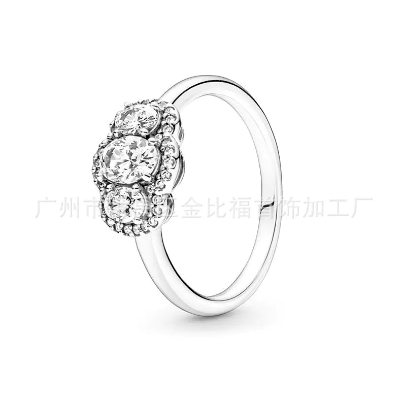 Pandora S925 Pink Diamond Heart Rose Gold Ring