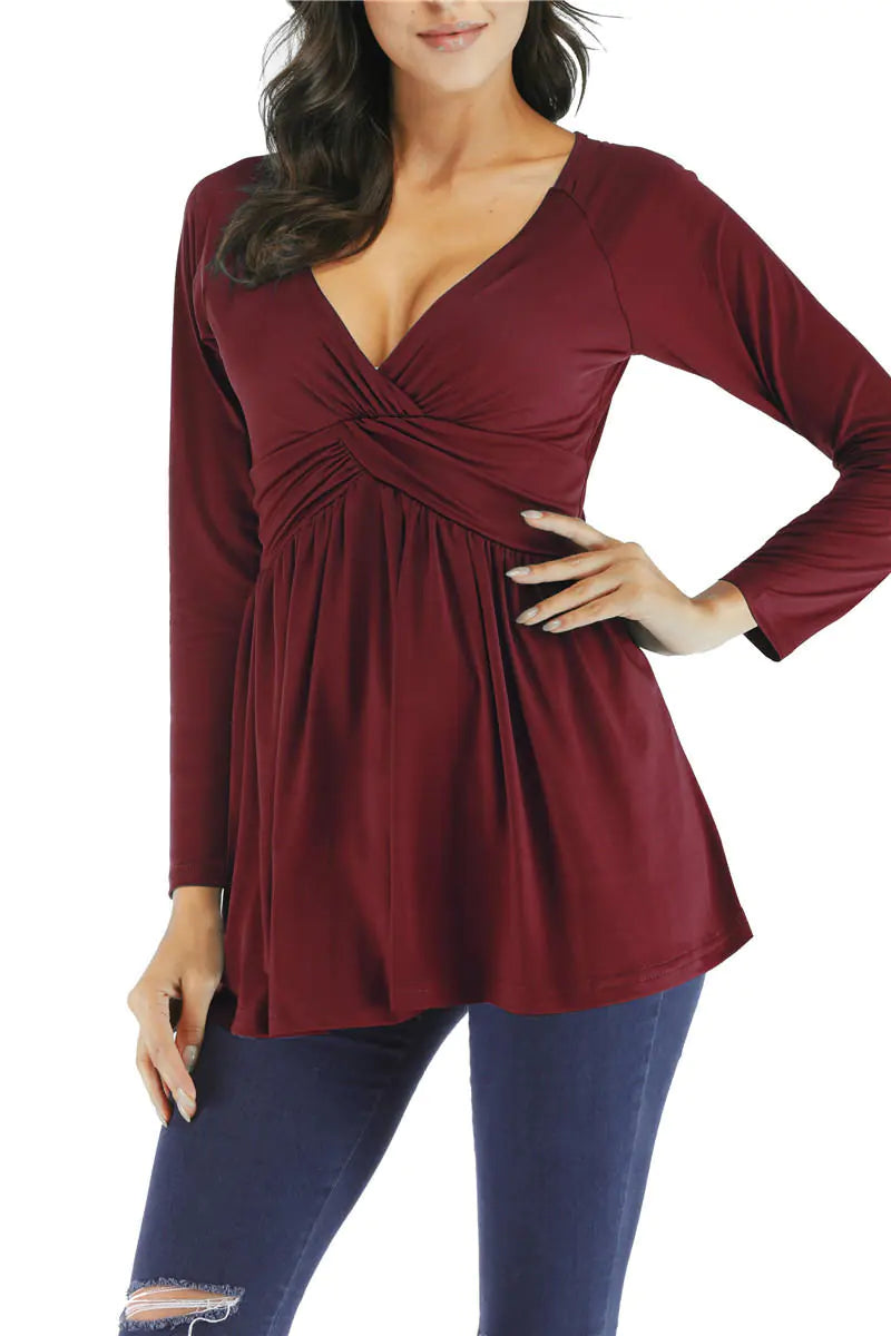 Women's Long Sleeve Dress Shirt and T-Shirt Combo