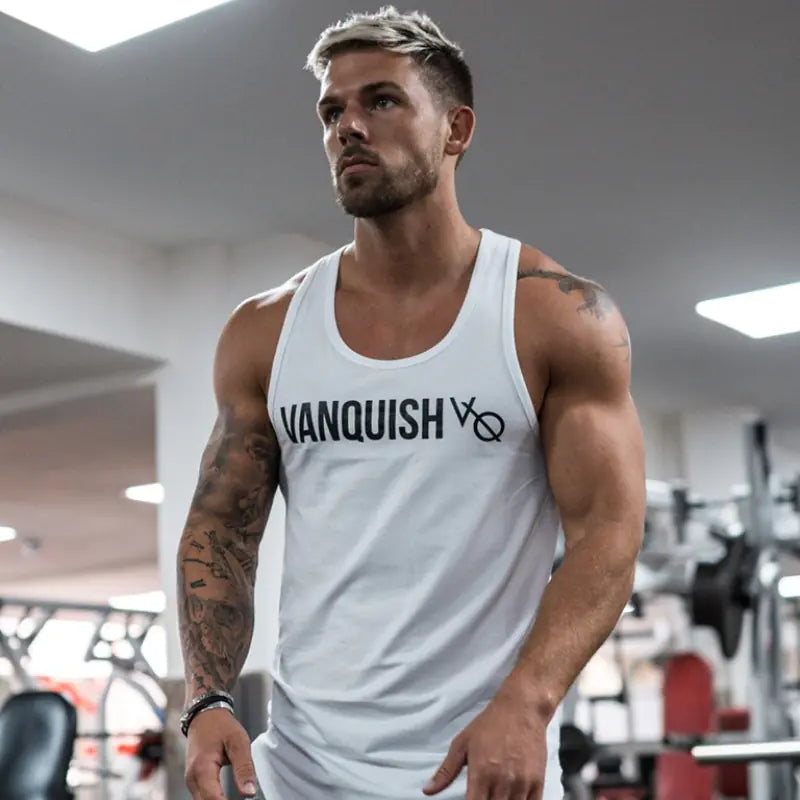 Men's Cotton Sleeveless Gym Fitness Training Vest