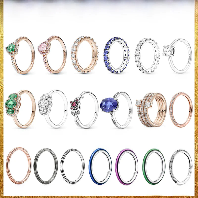 Pandora S925 Pink Diamond Heart Rose Gold Ring