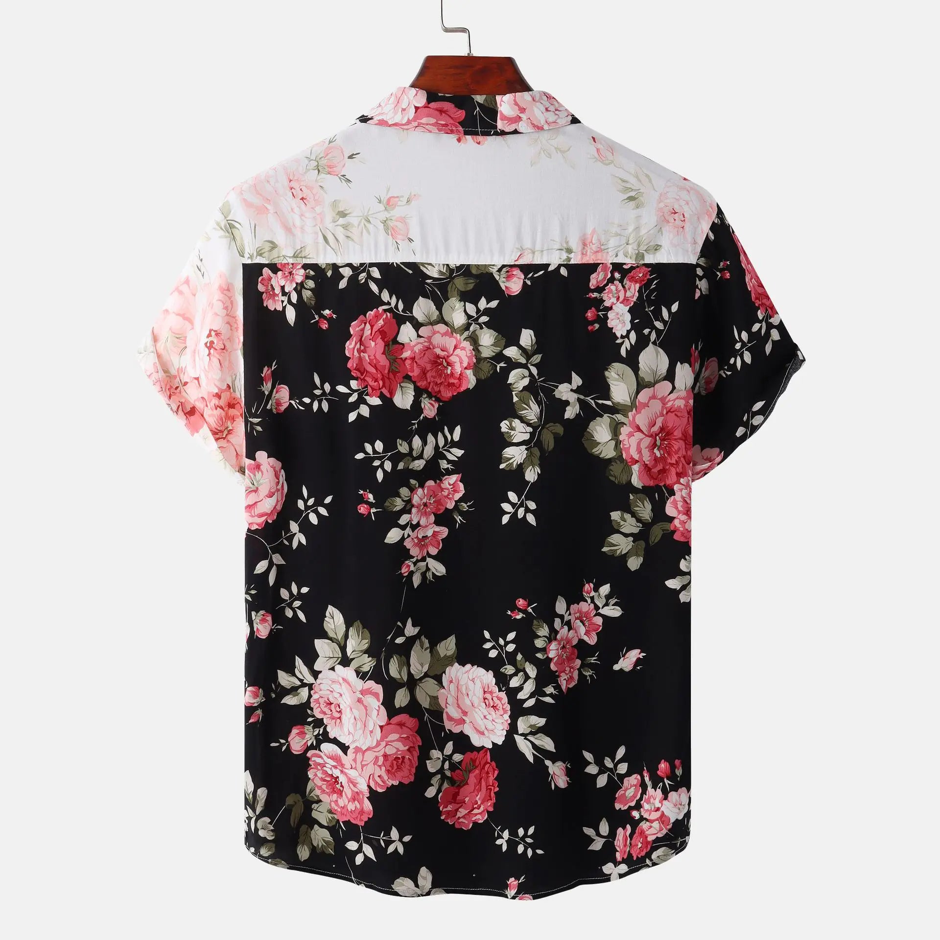Men's Floral Short-Sleeved Hawaiian Beach Shirt