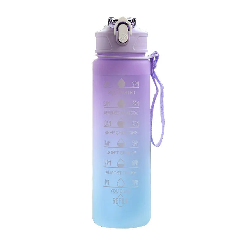 750ML Sports Water Bottle with Time Marker Leak-proof Cup Motivational Portable Water bottle for Outdoor Sport Fitness BPA Free