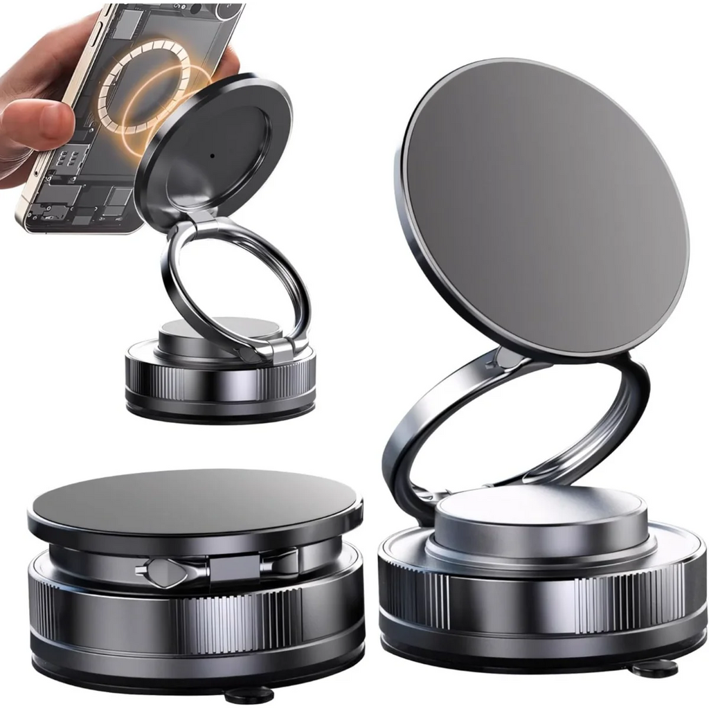 Upgraded 360°Vacuum Magnetic Phone Holder, Magnetic Car Phone Mount, Hands-Free Suction Cup Phone Holder for Car/Gym/Mirror