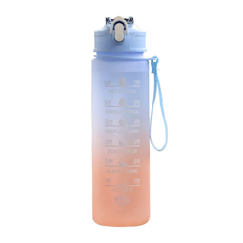 750ML Sports Water Bottle with Time Marker Leak-proof Cup Motivational Portable Water bottle for Outdoor Sport Fitness BPA Free