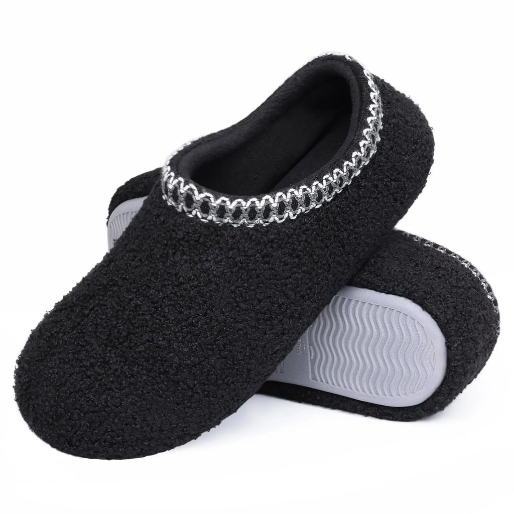 Gacimy Fur House Slippers For Women Soft Memory Foam Flat Slides Winter Warm Teddy Fleece Lady Bedroom Shoes Fluffy Sock Slipper