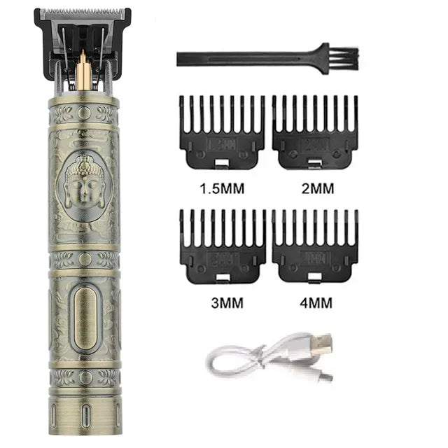 2025 New Vintage Electric Hair Trimmer for Men - Portable USB Fast Charging Precision Cutting Hairdressing Clipper Grooming Kit