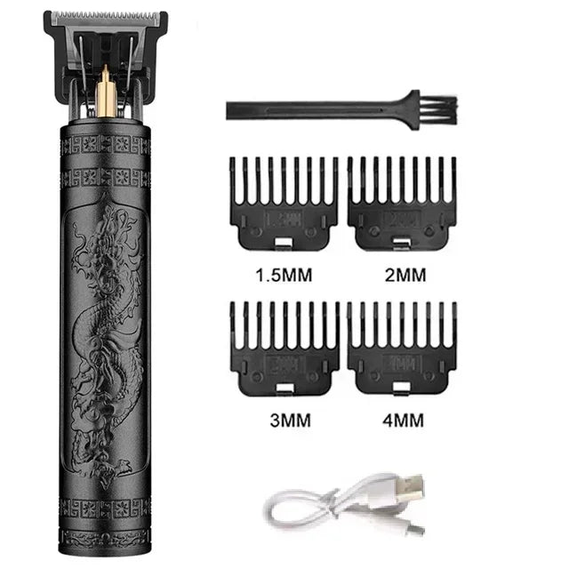 T9 Portable Vintage Hair Trimmer USB Fast Charging Cordless Barber Clipper for Men's Beard Grooming Hair Cutting Machine