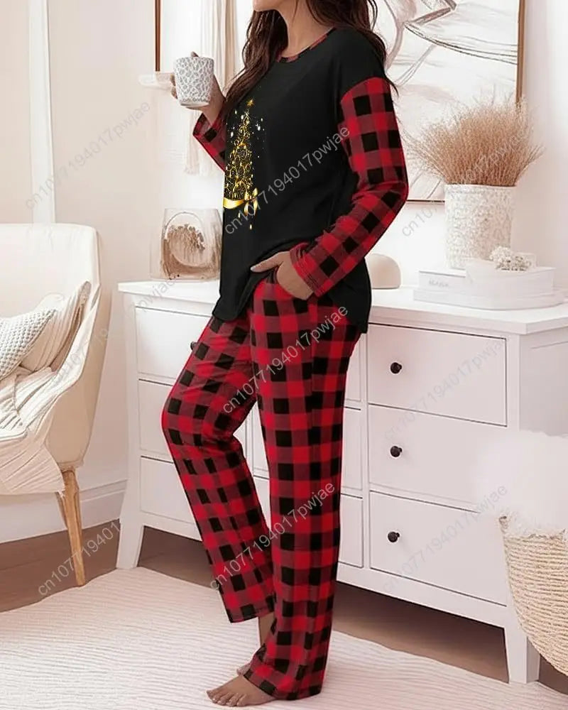 CHICME Womens Pajamas Sets 2 Piece Long Sleeve Lounge Set 2025 Loose Pants Pj Sets Loungewear with Pockets