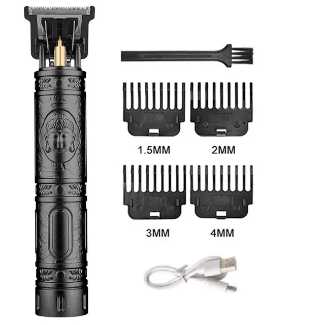 T9 Portable Vintage Hair Trimmer USB Fast Charging Cordless Barber Clipper for Men's Beard Grooming Hair Cutting Machine