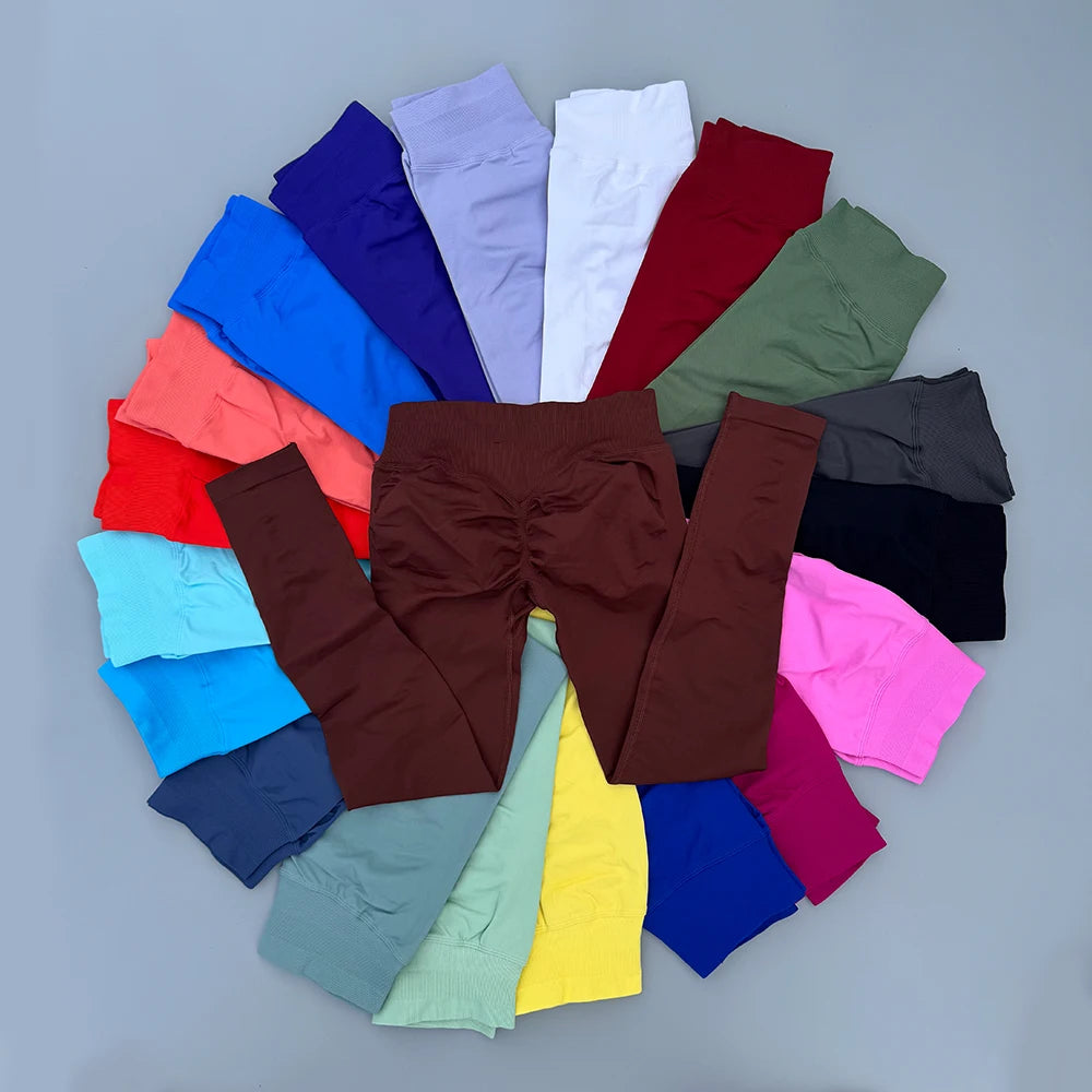 Impact Leggings Women Seamless  Low Ribbed Band Sports Yoga PantsGym clothes Fitness Workout wear Scrunch Bum Tights