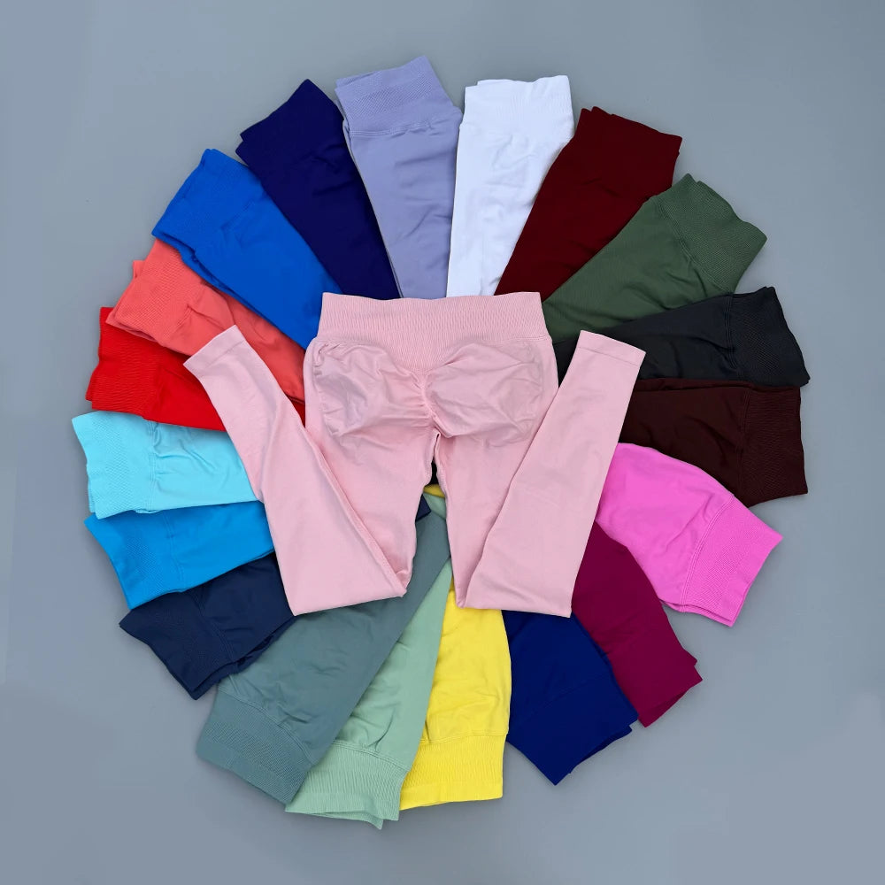 Impact Leggings Women Seamless  Low Ribbed Band Sports Yoga PantsGym clothes Fitness Workout wear Scrunch Bum Tights