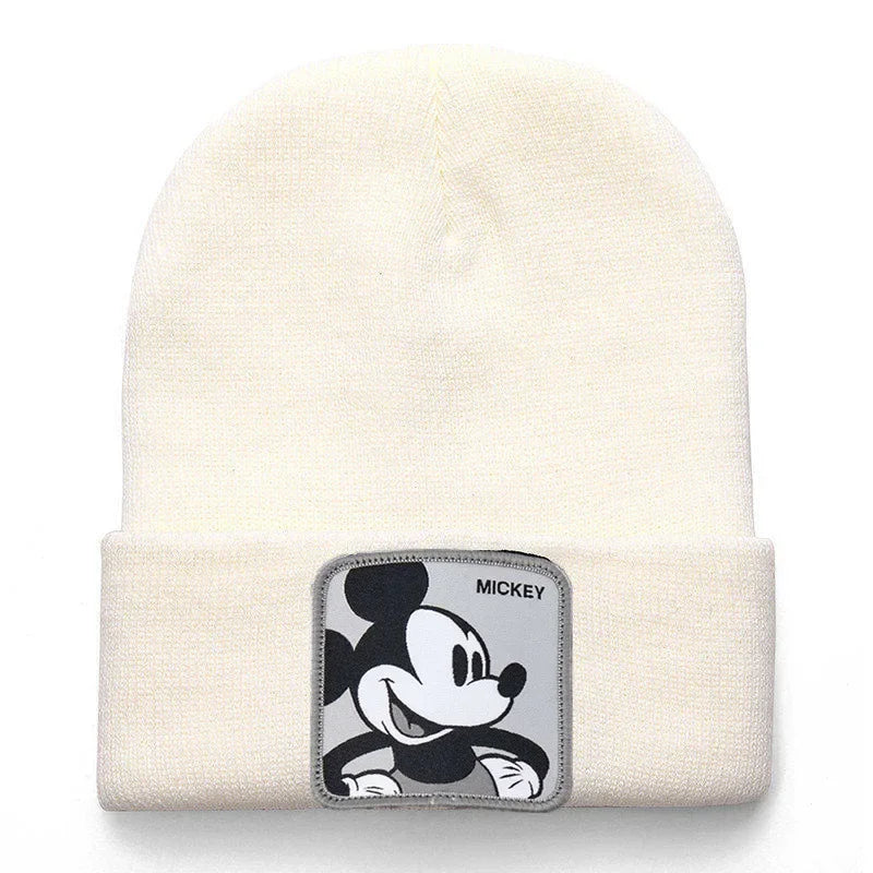 Disney Mickey Mouse Knitting Beanies Hat Men Women Anime Quality Cap Cute Casual Warm Fashion Versatile Cold Cap for Women Hats