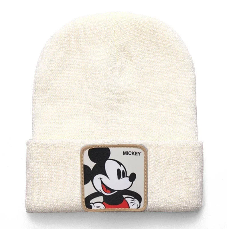 Disney Mickey Mouse Knitting Beanies Hat Men Women Anime Quality Cap Cute Casual Warm Fashion Versatile Cold Cap for Women Hats